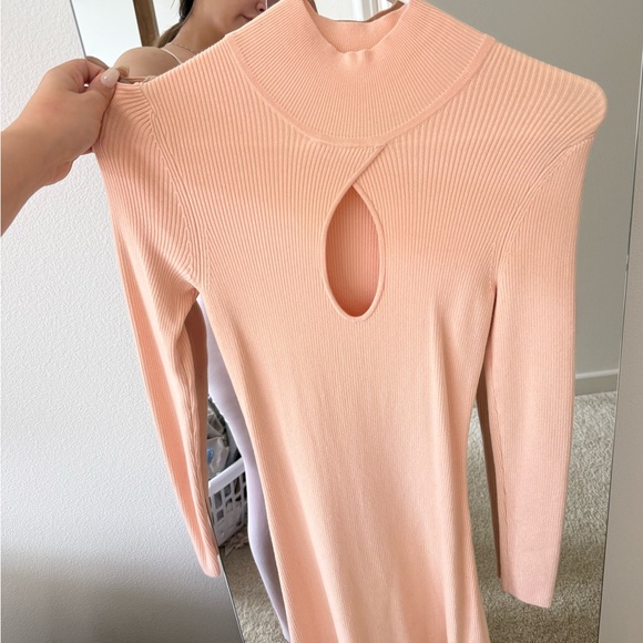 Lovers and Friends Pink Knit Maxi Dress with Slit XS - Picture 6 of 9